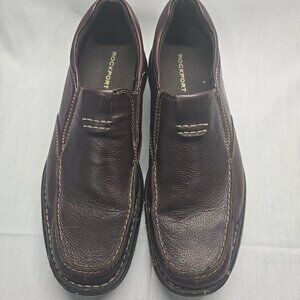 Rockport Brown Leather Slip On Casual Loafers Shoes Men’s Sz 11.5 M US.